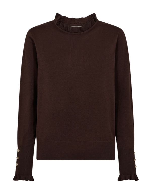 Katie Pullover Frill Mørkebrun