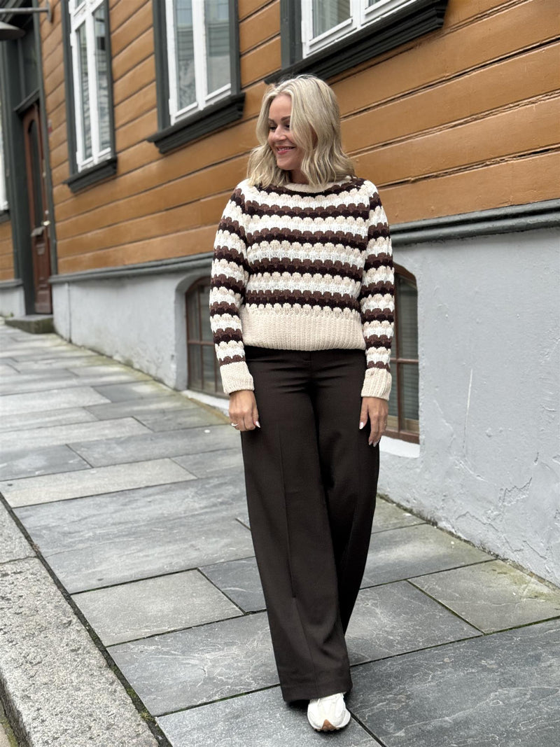 Nezzy-pullover Brun M/Striper