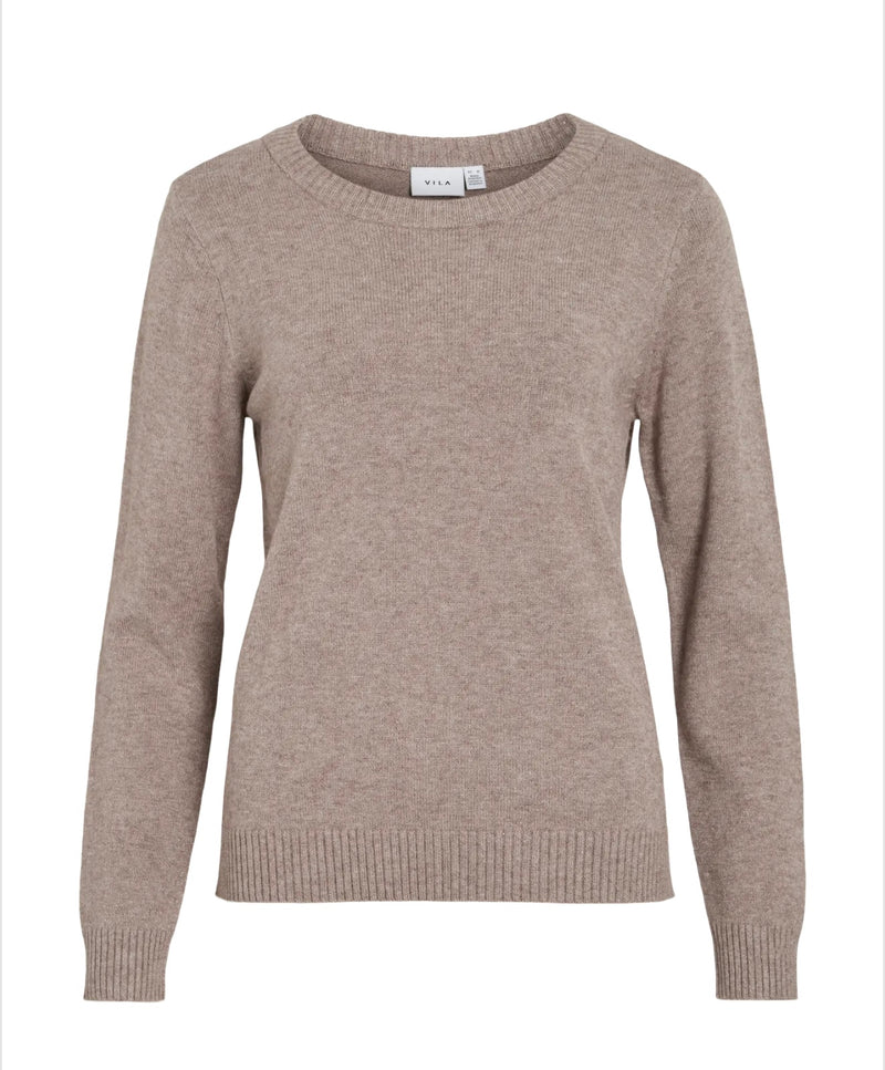 Viril O-neck L/S Knit Top Mullvarp