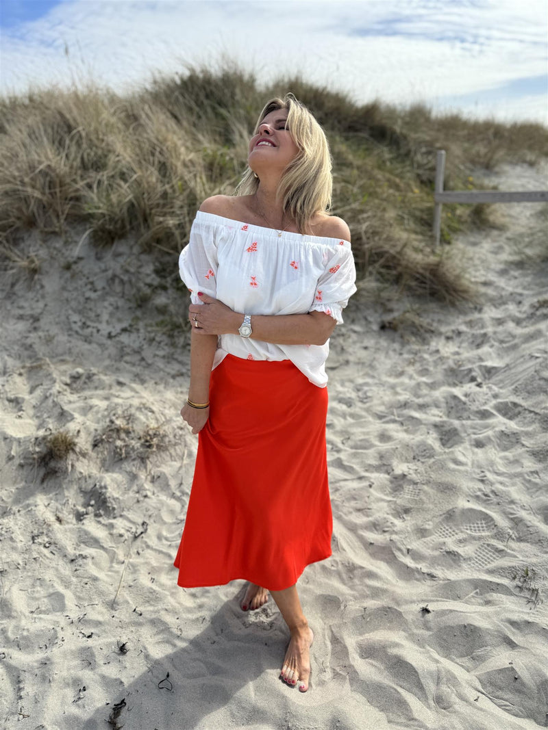 STREAM BLOUSE Offhvite /Oransje /Rosa