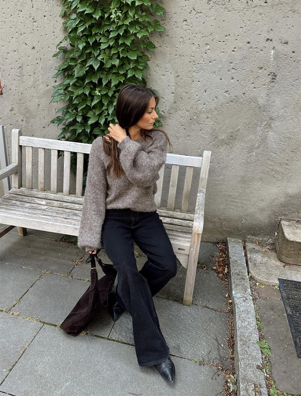 MARLEY KNIT PULLOVER Brun Melert