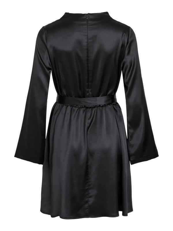 VIESTELLA L/S HIGH NECK SHORT DRESS Sort