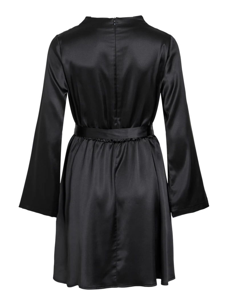 VIESTELLA L/S HIGH NECK SHORT DRESS Sort