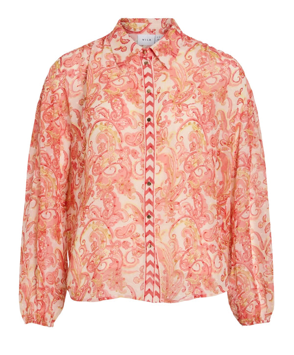 PRAYA BLUSE Offwhite/Rosa/Rødt