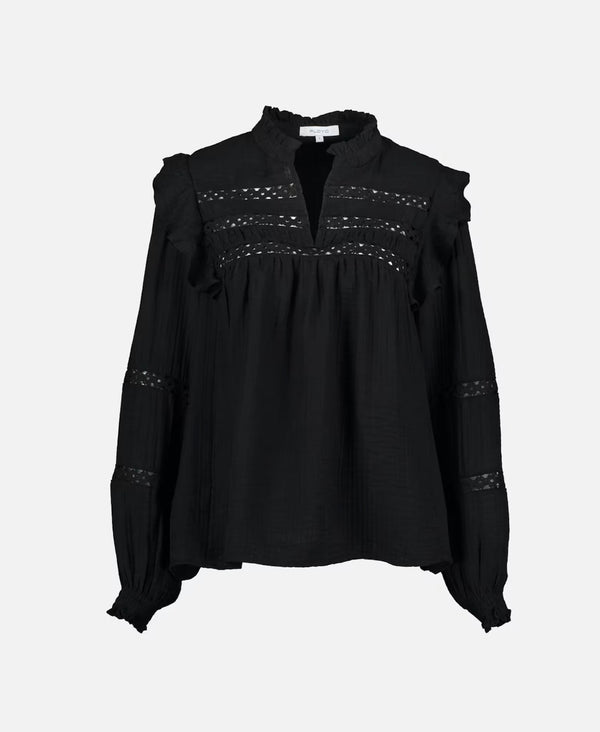 DEMI WAVE BLUSE Svart