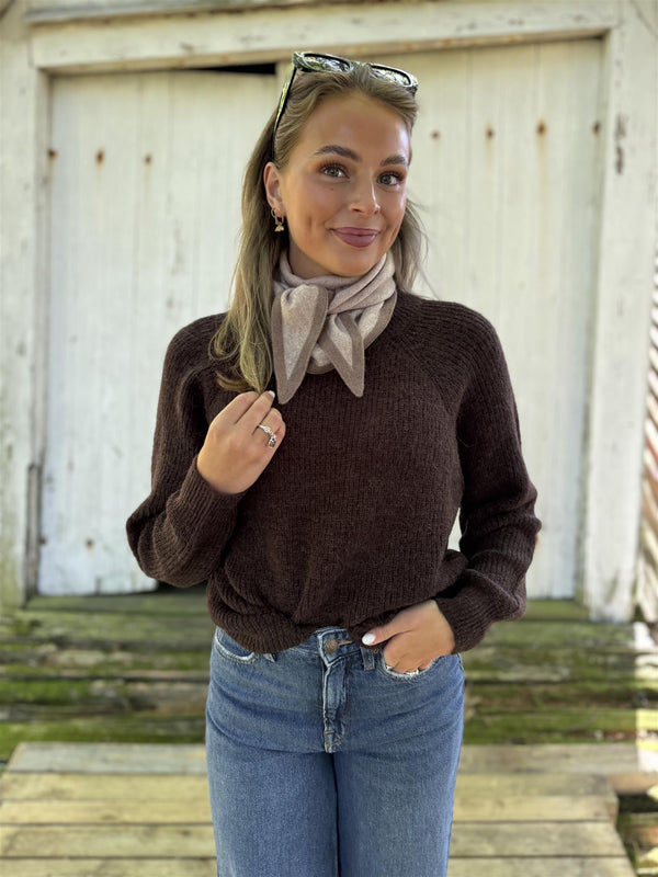 Tuesday Raglan Pullover Mørkebrun Melert