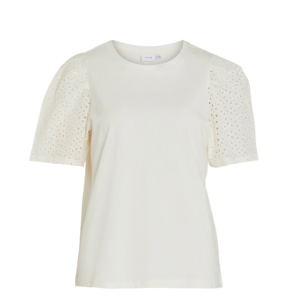 ViMerry s/s EMB Anglaise  Top Off-White