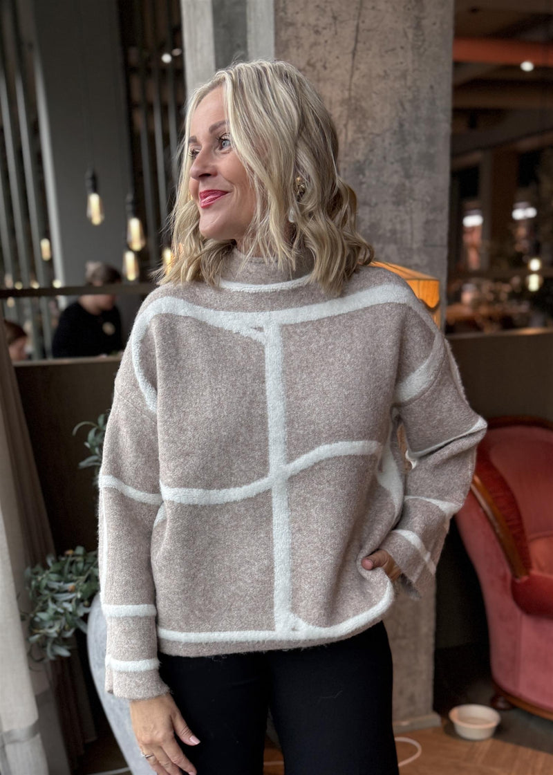 Sorea Mono Pullover Beige/Off-White