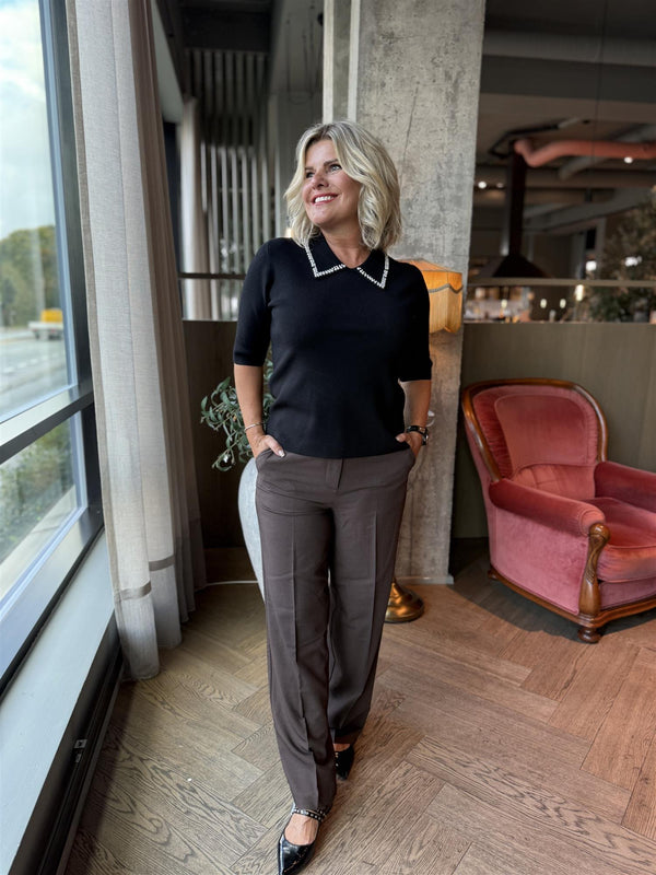 Siffe Straight Pants Mørkebrun