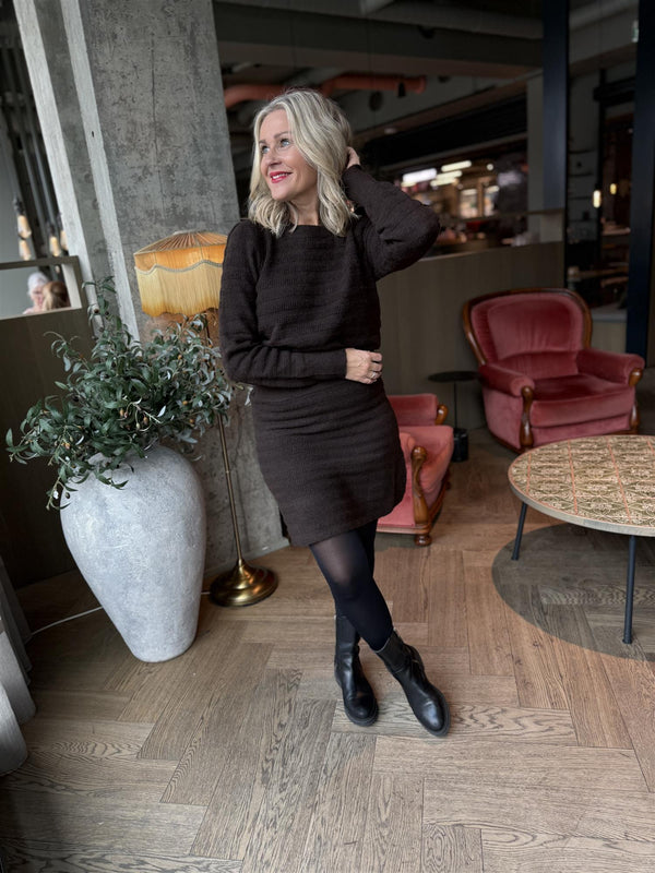 JAYLA KNIT TOP Mørkebrun