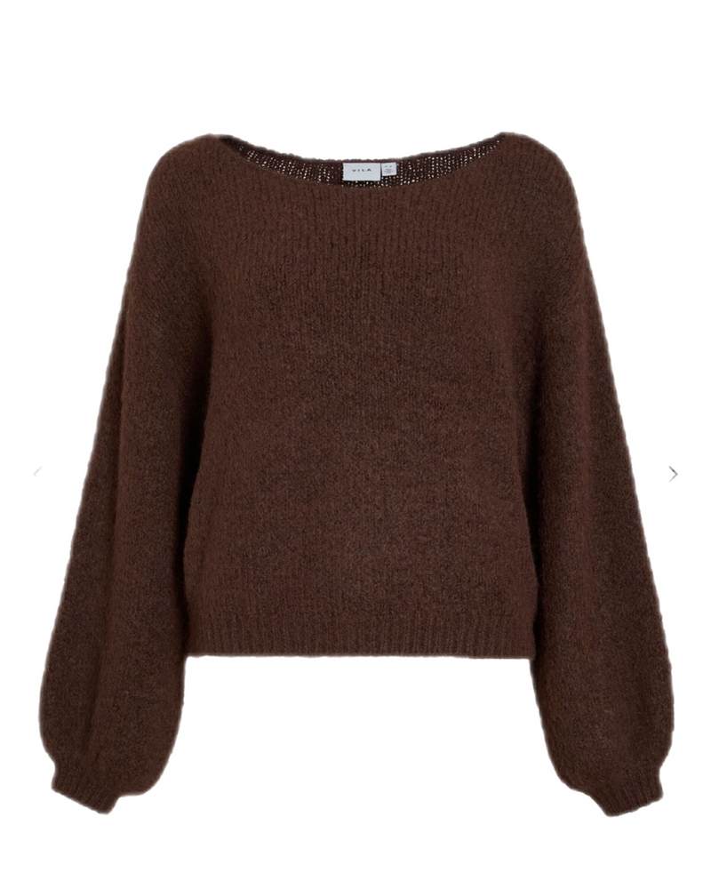 MARLEY KNIT PULLOVER Mørkebrun