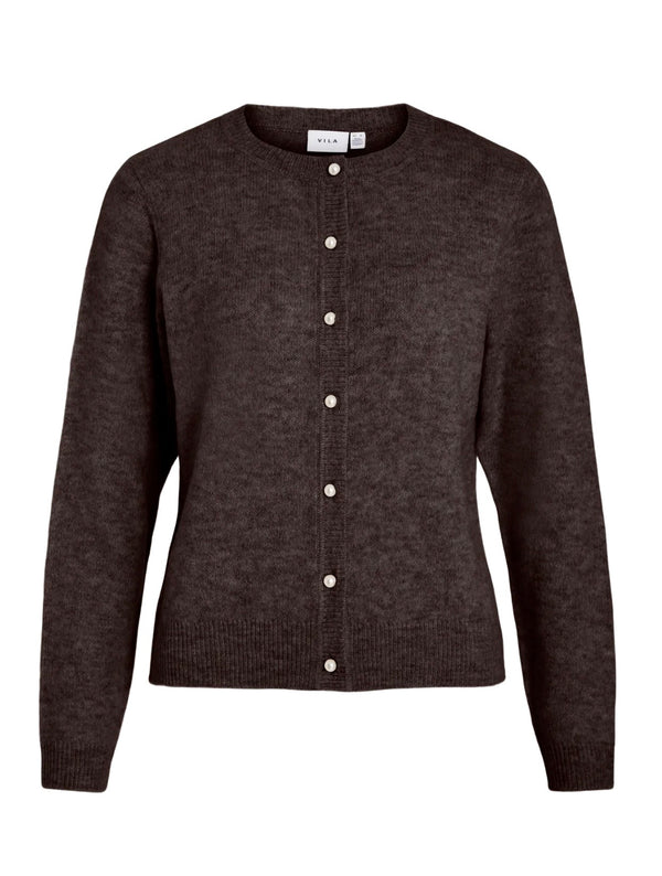 Salsa O-Neck Knit Cardigan Mørkebrun