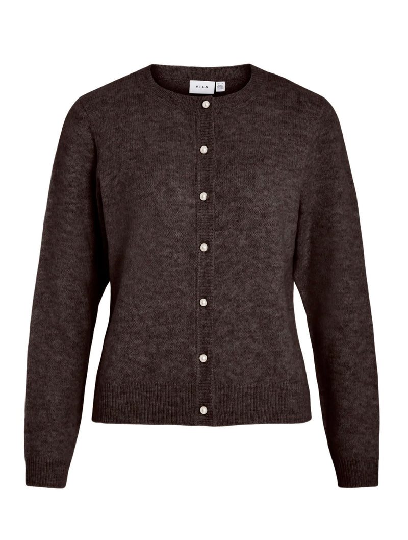 Salsa O-Neck Knit Cardigan Mørkebrun