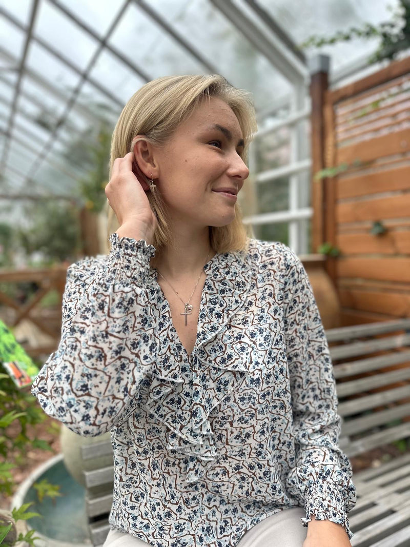 Sus blouse Beige Med Mønster