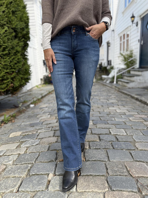 LOW RISE BOLD BOOT Jeansblå