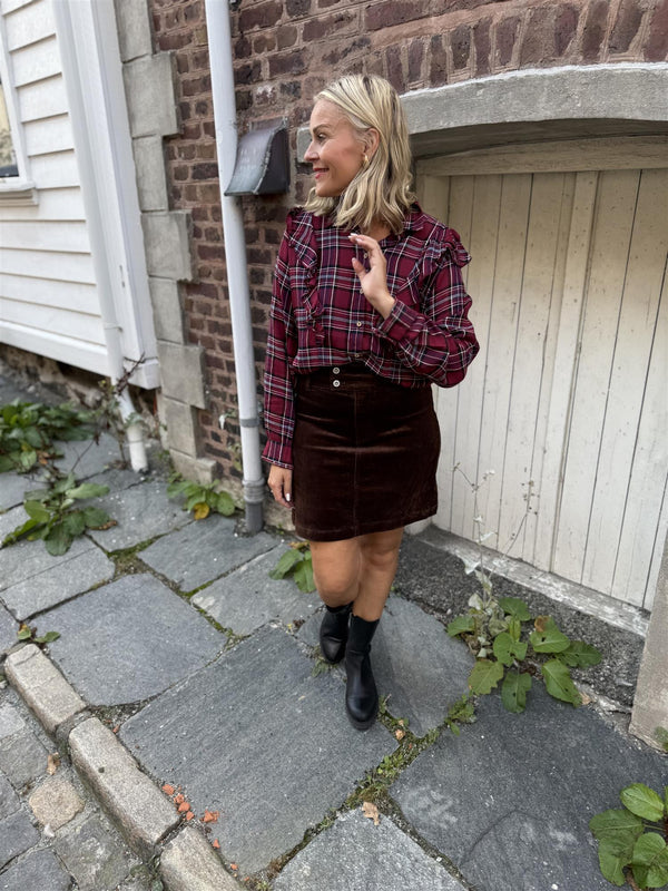 Milly Check Burgunder Med Mønster