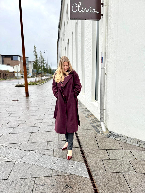 FLIKKA LONG  JACKET Burgunder