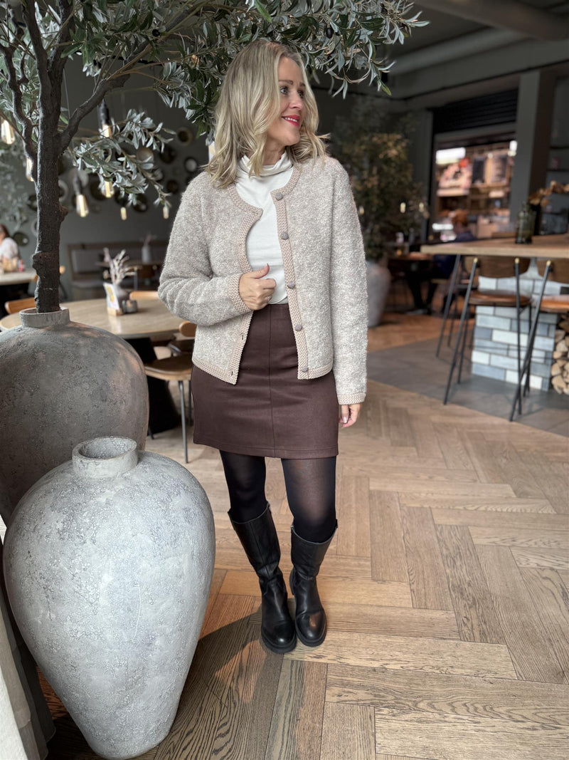Grschrista cardigan Beige Melert