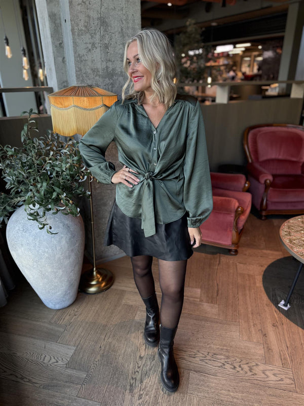 FQDOVE-BLOUSE Flaskegrønn