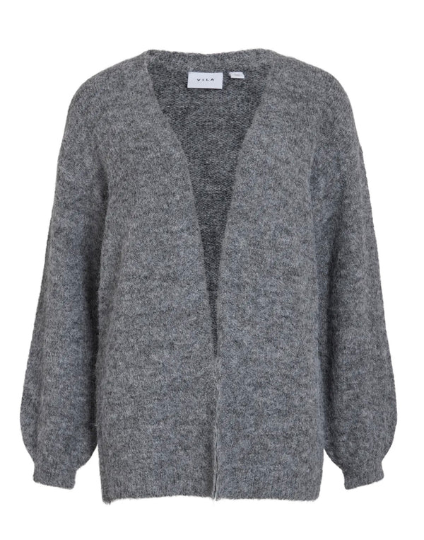 NYNNI OPEN L/S KNIT CARDIGANS Mørk Grå