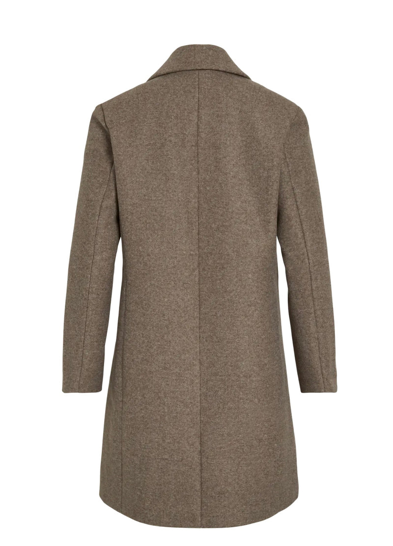 CLAUDIA BUTTON COAT Brun Melert