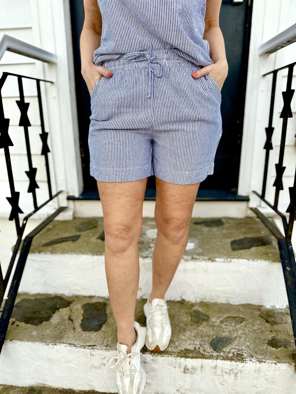 LAVISCO SHORTS Hvit Med Blåstriper