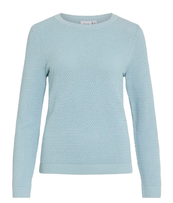 Vidalo O-neck Knit Top Lyseblå