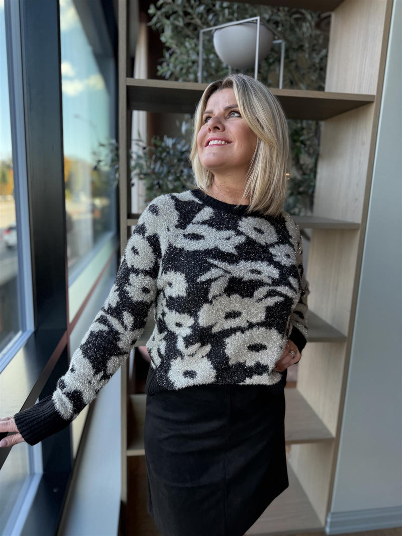 PANTEA PULLOVER Sort Glitter