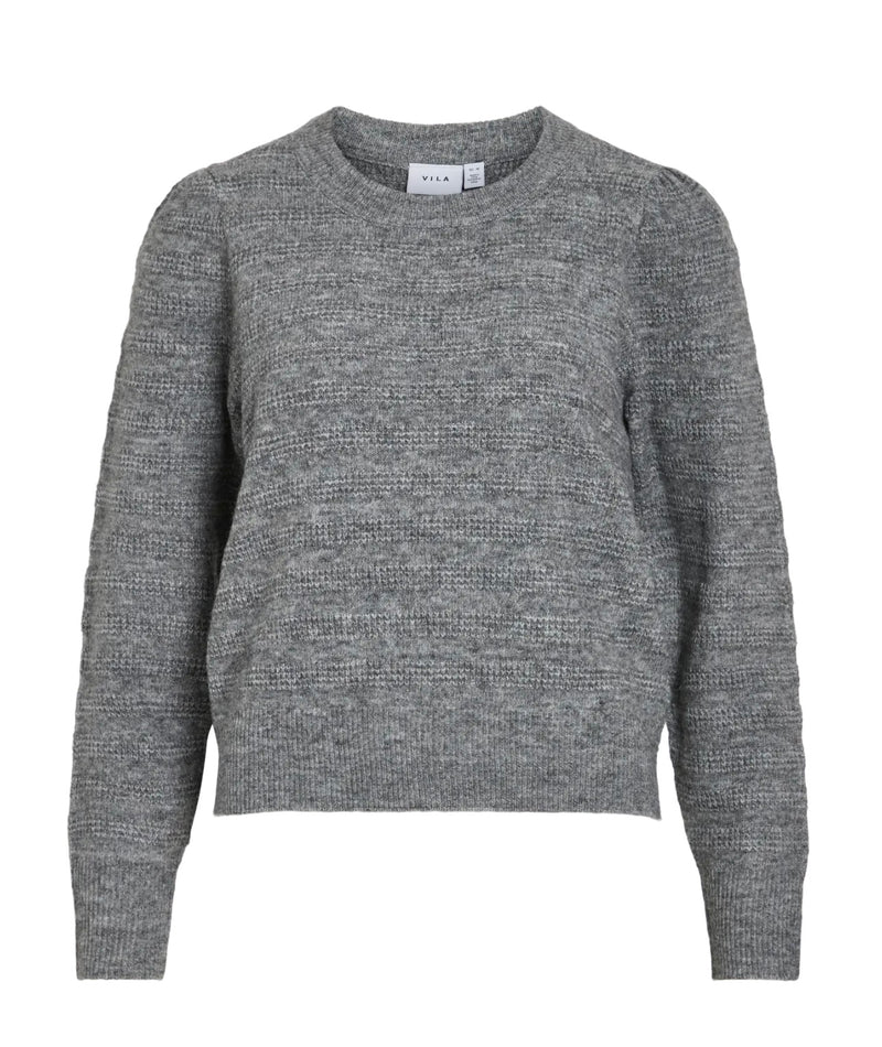 JAYLA KNIT TOP Grå Melert