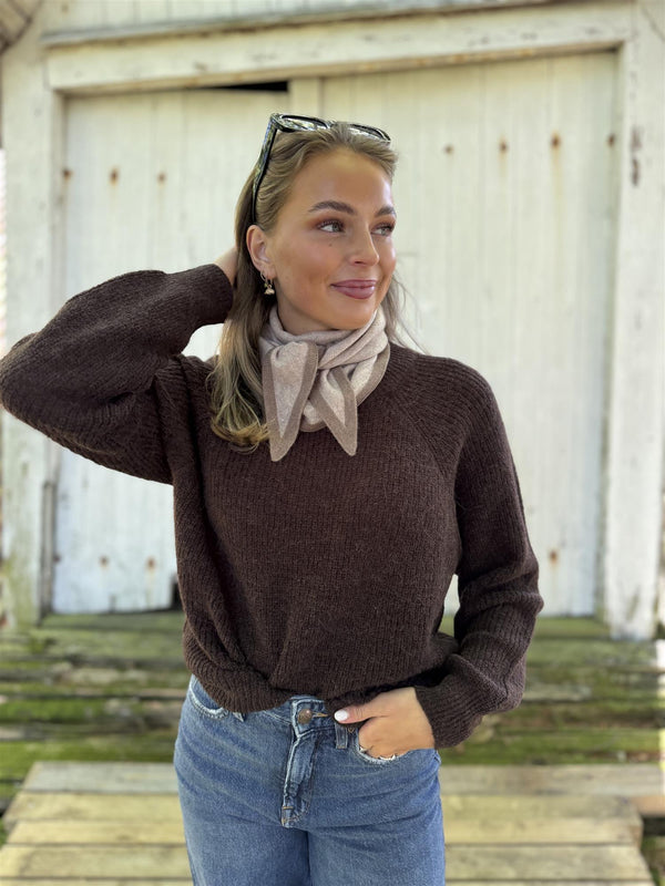 Tuesday Raglan Pullover Mørkebrun Melert