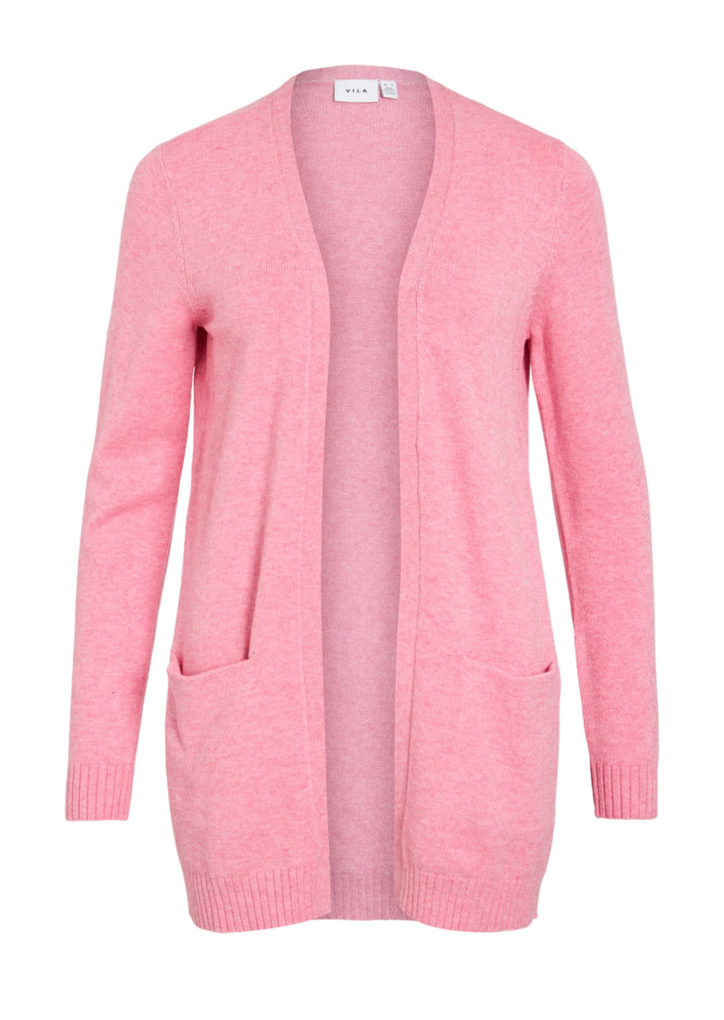 Viril open L/S knit cardigan Rosa