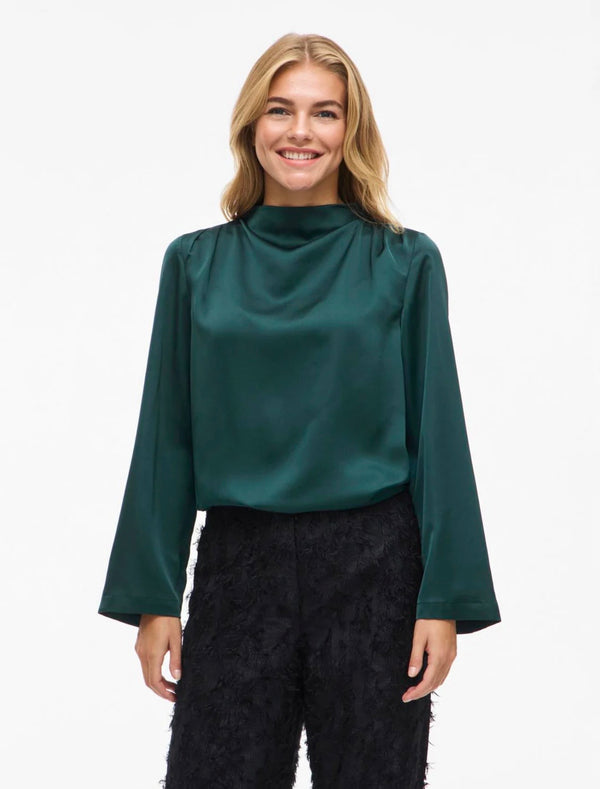 LUTTO HIGH NECK TOP Flaskegrønn
