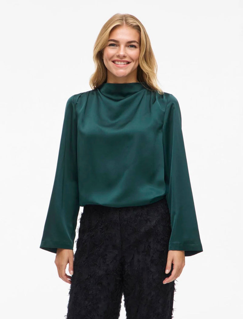 LUTTO HIGH NECK TOP Flaskegrønn
