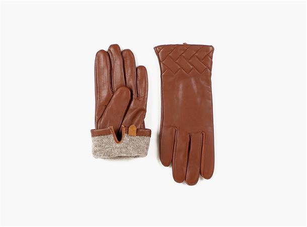 MINA LEATHER GLOVES Cognac