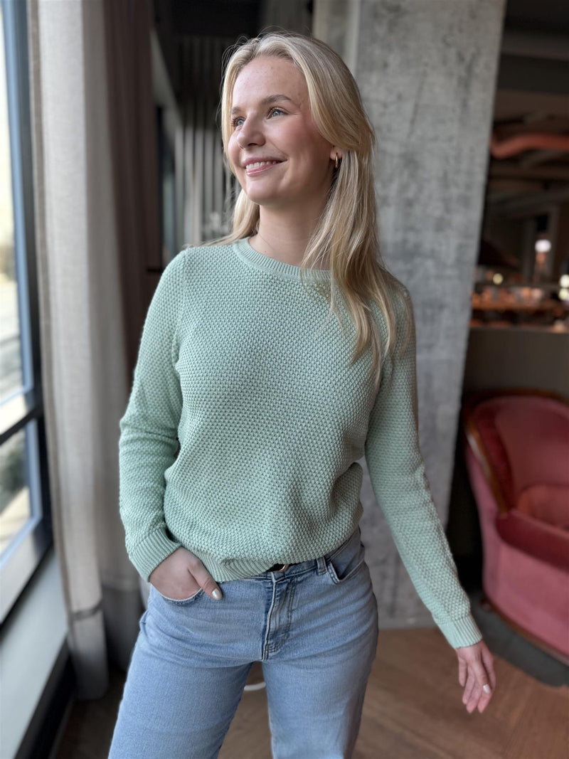 Vidalo O-neck Knit top Mint Grønn