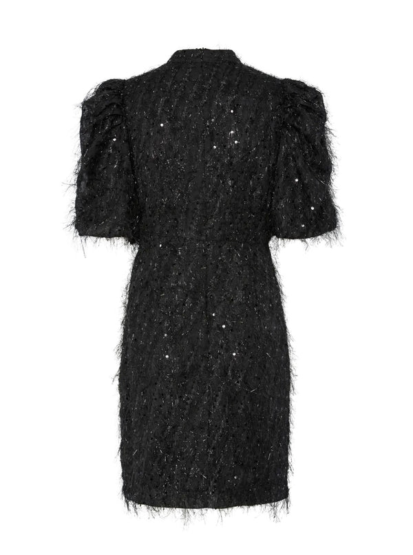 Silza Sequin Dress Sort Med Sølv Glitter