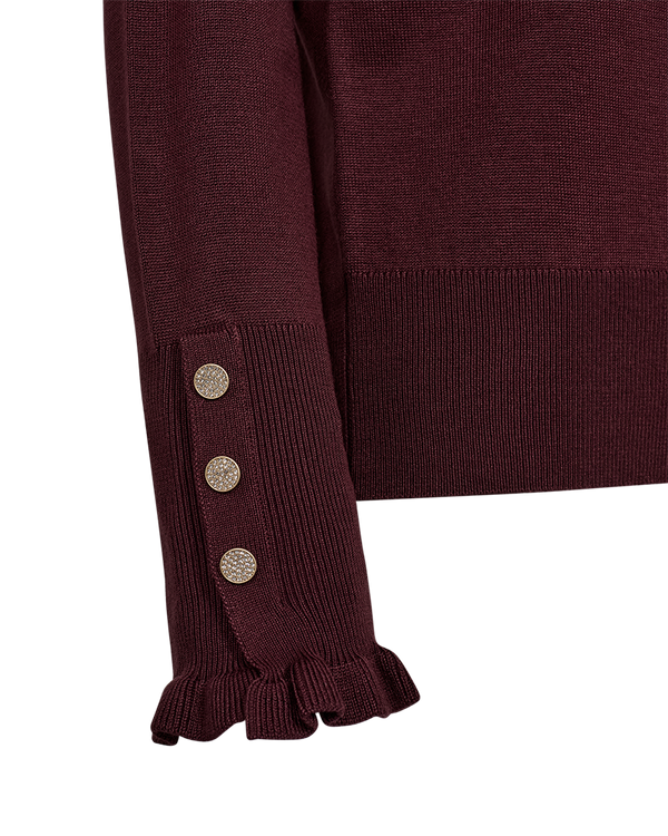 Katie Pullover Frill Burgunder