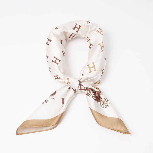 Lite Skjerf Beige Med Mønster