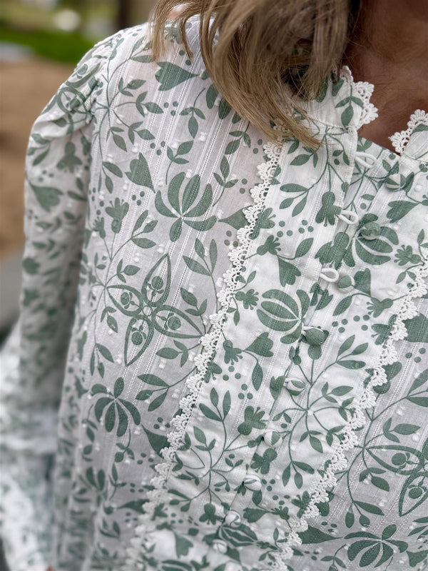 VIPS LS SHIRT Offwhite M. Blomster