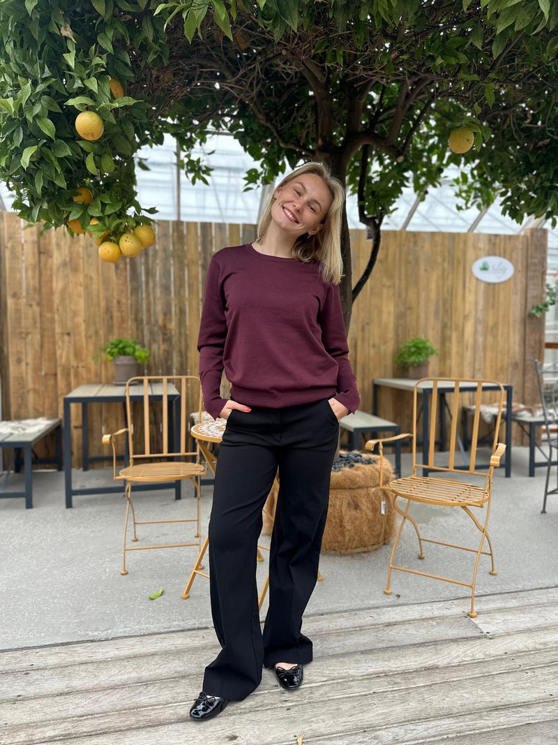 Katie pullover round Burgunder