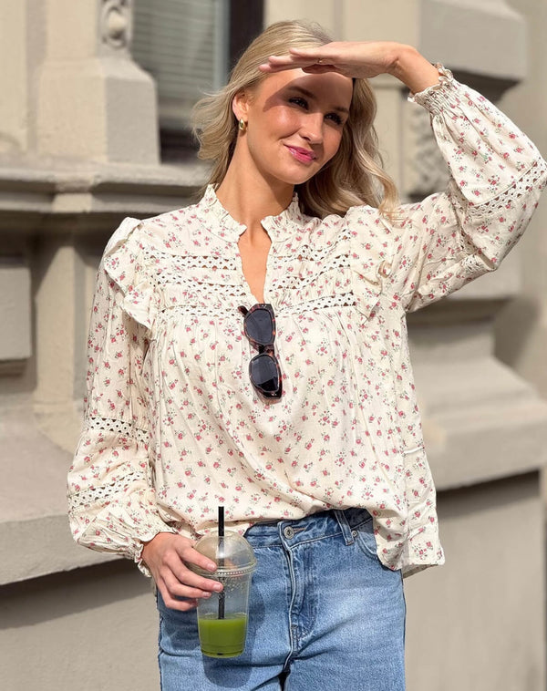 DEMI MIU Beige Med Rødt/Rosa/Grønt