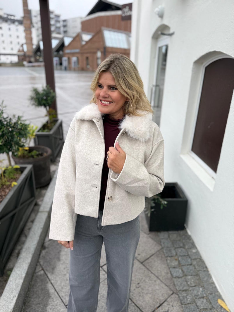 QUNN SHORT JACKET Beige Melert
