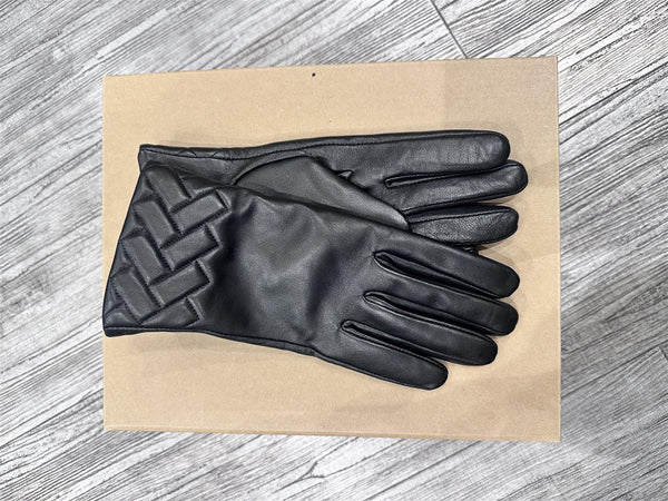 MINA LEATHER GLOVES Sort