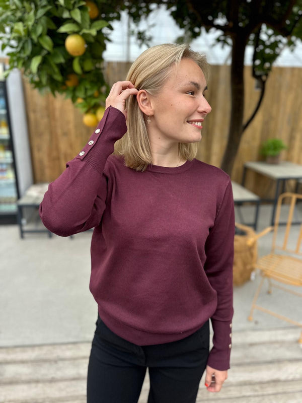 Katie pullover round Burgunder