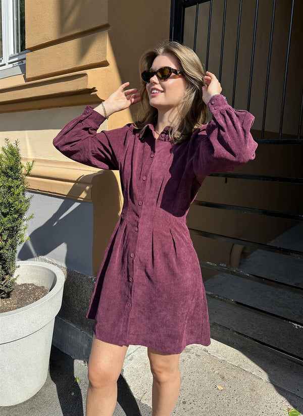 Vicordu Shirt Dress Burgunder