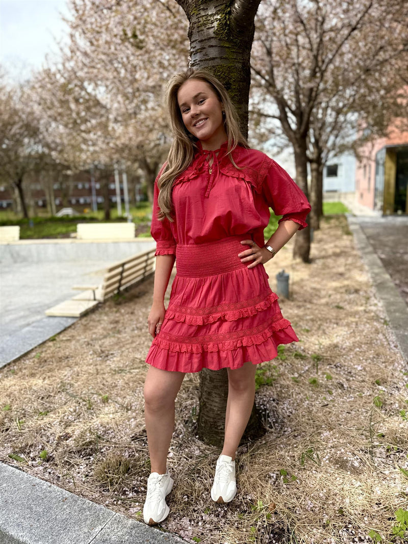GERLINA BLOUSE Bringebær
