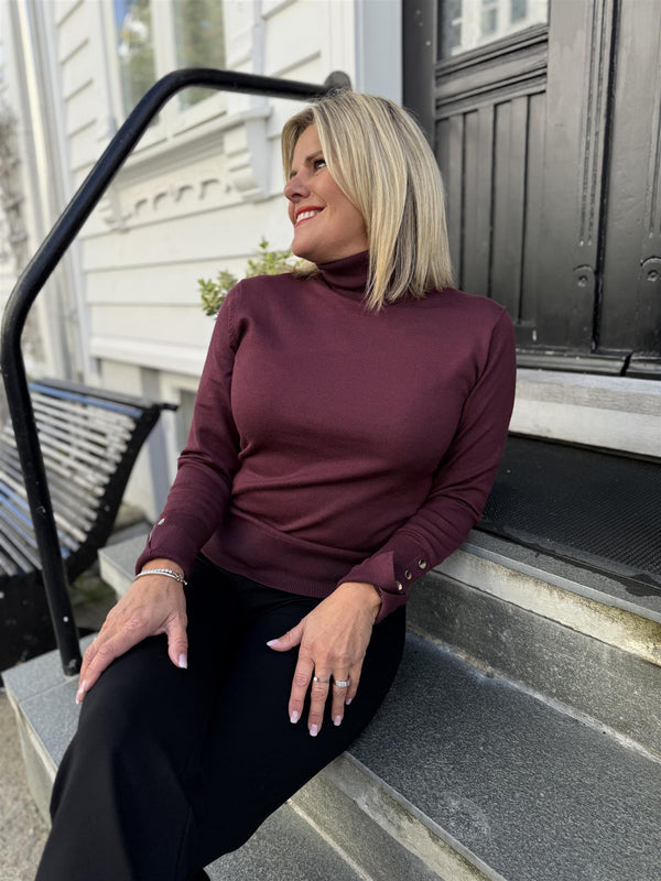 Katie pullover high neck Burgunder