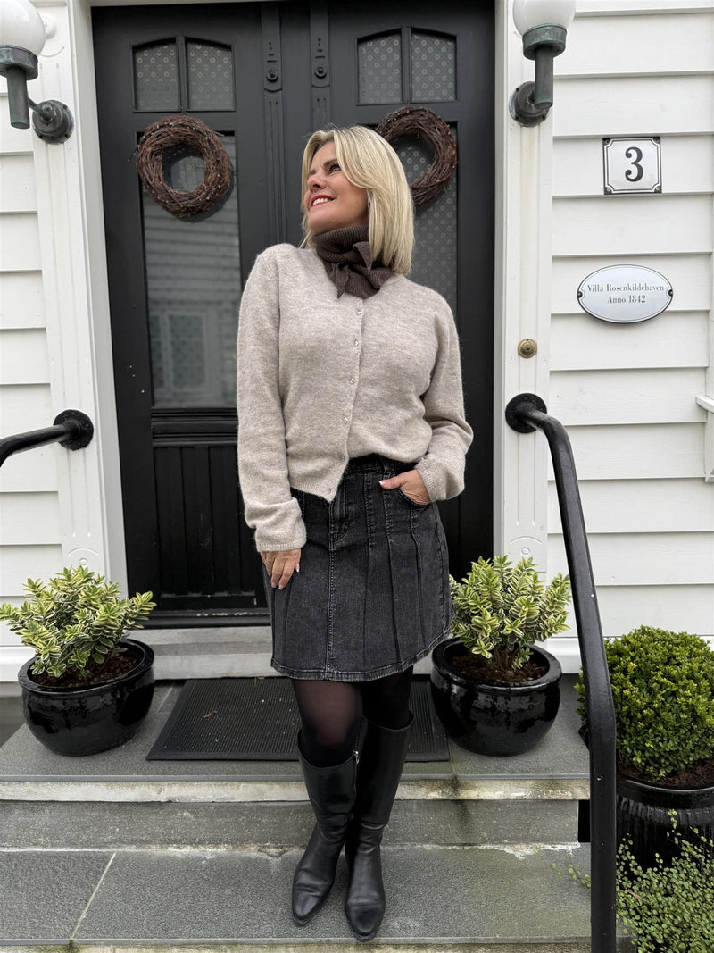 KELLSEY CARDIGAN Varm Lysgrå Melert