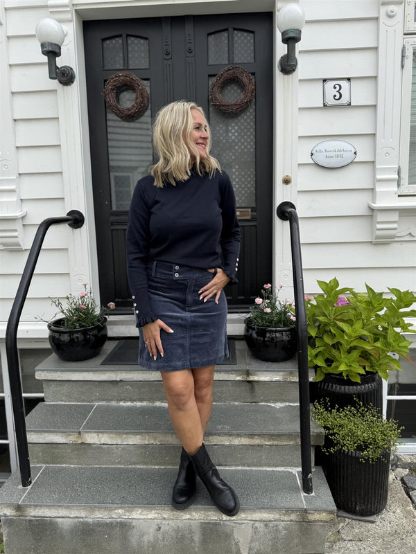 Katie Pullover Frill Marineblå