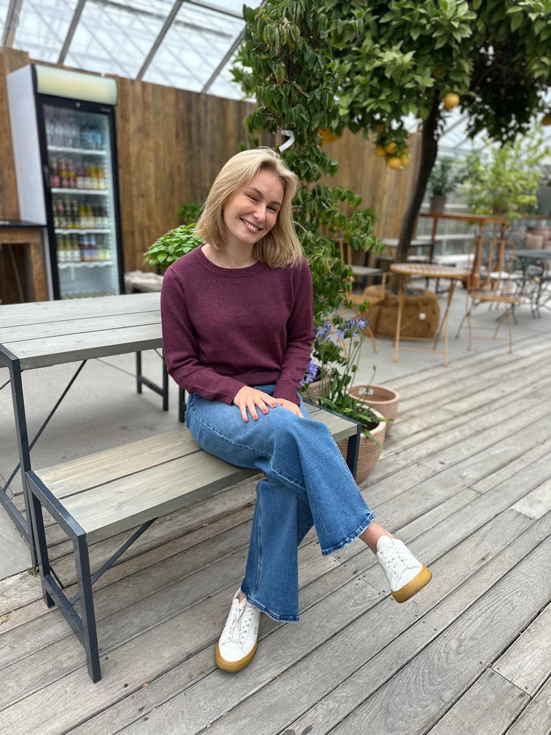 Viril O-neck L/S Knit Top Vinrød